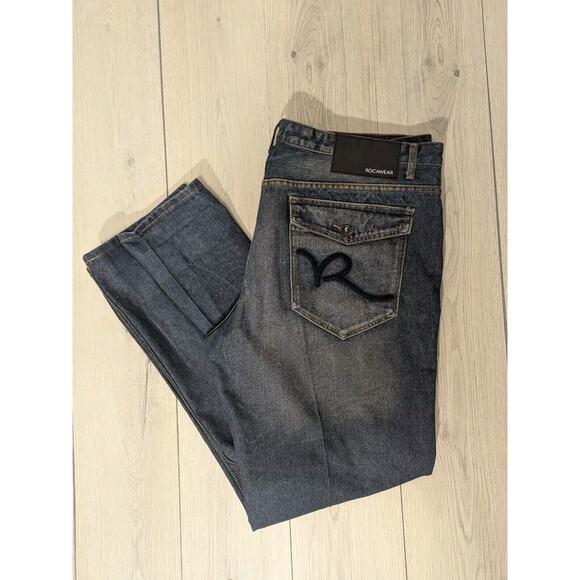 Rocawear Jeans Mens 40x33 Original Fit Y2K Baggy Denim Medium Wash Hip Hop - Picture 1 of 7